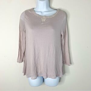 Aritzia Babaton Top 3/4 Length Sleeve Flowy Casual Basic Lilac Grey Size XS